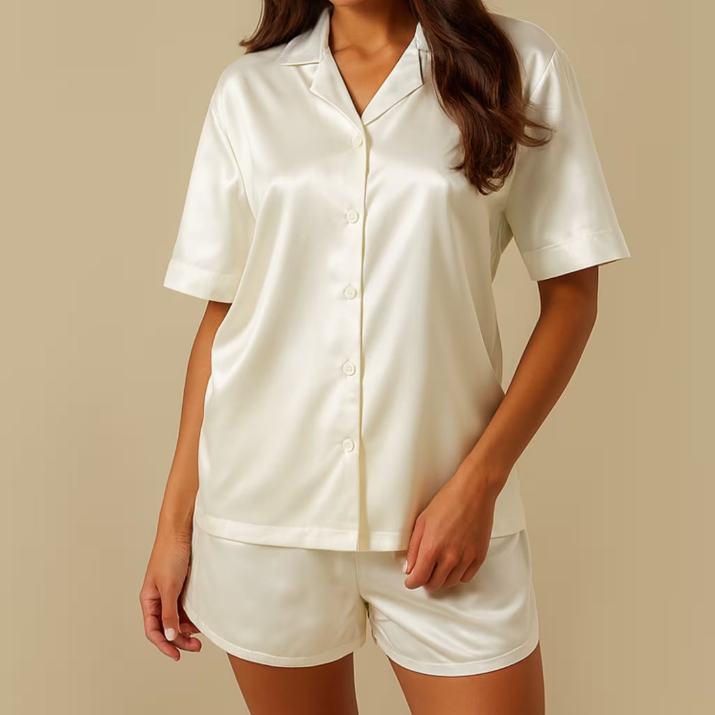 Pijama de Seda - Blusa Manga Curta