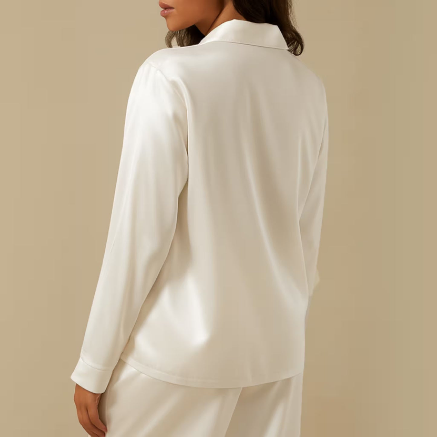 Pijama de Seda - Blusa Manga Longa